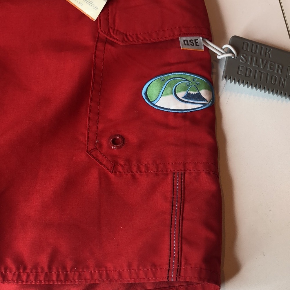 NWT QuickSilver Edition Vibrant Red Board Shorts Quick-Drying Swimwear Men’s 38 - Picture 5 of 11
